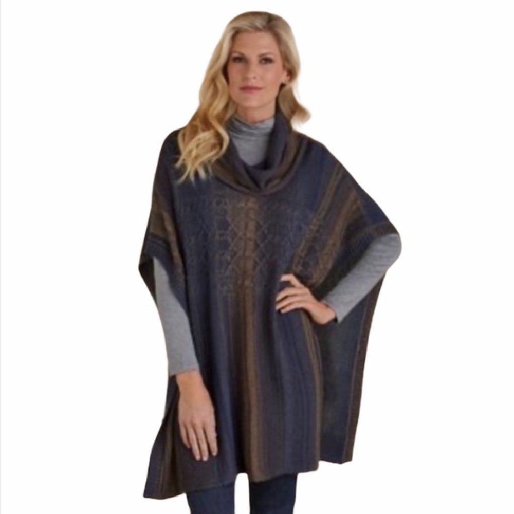 Soft surroundings adalyn poncho Cowl Neck  S/M